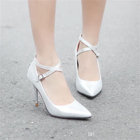 pumps women sex pointed toe ankle strap stiletto high heels sandals gold silver black shoes high