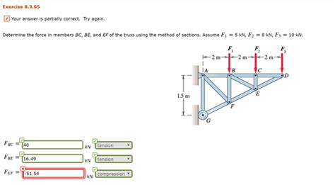 Solved Determine The Force In Members Bc Be And Ef Of The