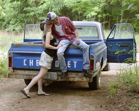 Redneck Love Love Cute Couples Kiss Outdoors Trees Country