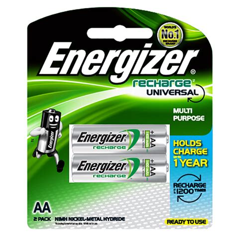 energizer universal nimh aa rechargeable batteries  count  mah
