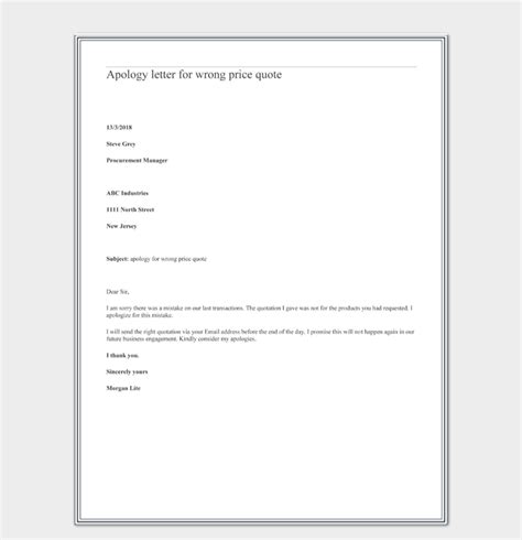 apology letter  giving wrong information sample letters