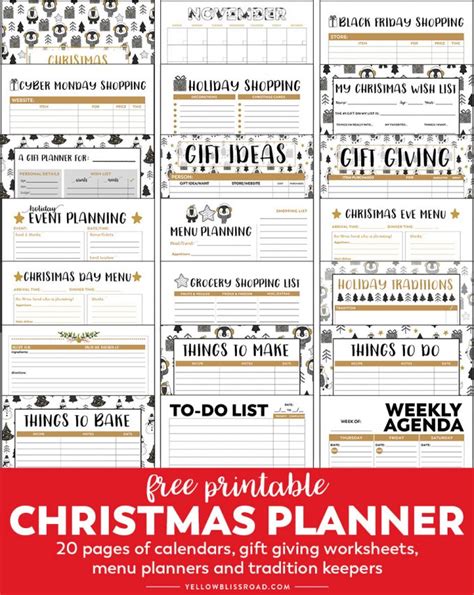 christmas planner  printable planner yellowblissroadcom
