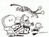 Calvin Hobbes Effortfulg Coloringhome sketch template