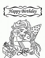 Coloring Birthday Happy Pages Kids Printable Funny Princess Disney Fun Printables Card Print Color Holiday Frozen Frog Cards Bubakids Visit sketch template