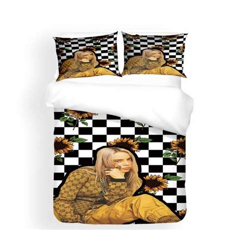 theme design billie eilish bedding beds sets  billie razors girls california king