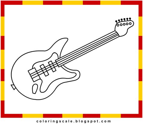 guitar printable coloring pages