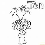 Trolls Poppy Troll Pages Coloring Color Print sketch template