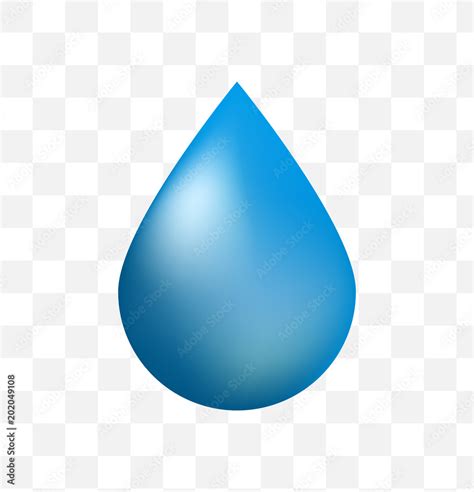 cute water drop icon  transparent background isolated vector illustration stock vector