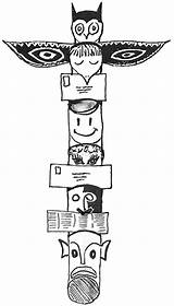 Totem Coloring Poles Pole Pages Clipart Printable Print Template Library Popular sketch template