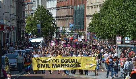 thousands march for same sex marriage in northern ireland