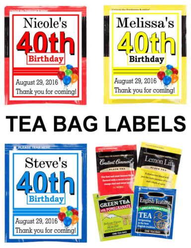 30 ~ 40th birthday party favors tea bag labels tea party ebay