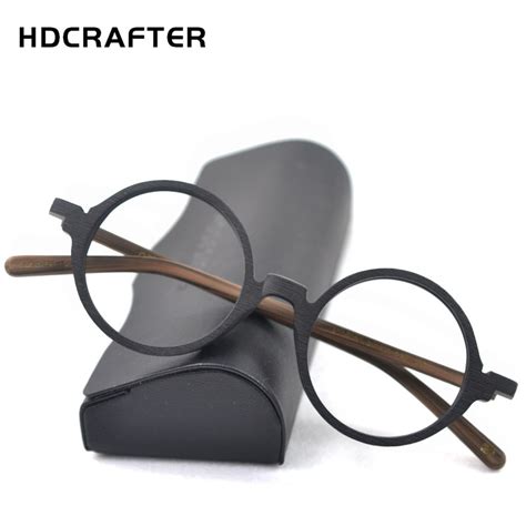 hdcrafter vintage retro round glasses frames men wood prescription