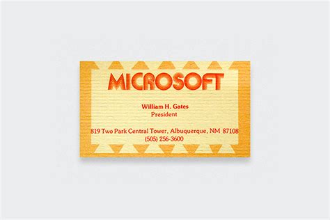 microsoft logo  bill gates business card  fonts