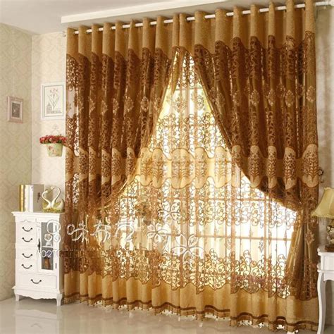 design quality burnt  polyestercotton readymade cloth curtain yarn tulles window screen