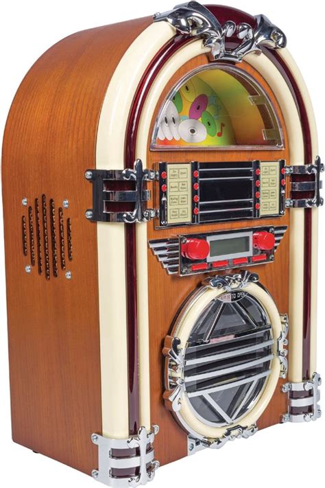 bolcom basic xl retro jukebox met amfm radio en cd speler