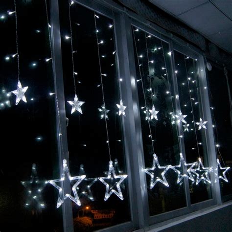 stars led curtain fairy string lights window curtain lamp star styled  christmas parties