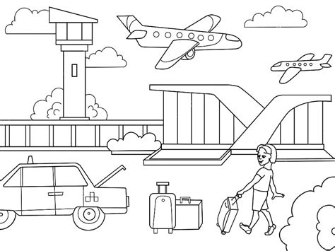 airport  printable coloring page  printable coloring pages