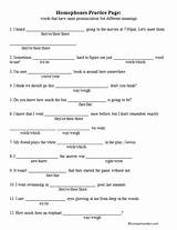 Worksheets Language Homeschool Homophones sketch template