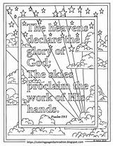 Psalm Coloring Glory Declare Heavens Psalms Verse Coloringpagesbymradron sketch template