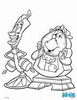 Coloring Pages Lumiere Cogsworth Beast Beauty Print Hellokids Disney Color Book sketch template