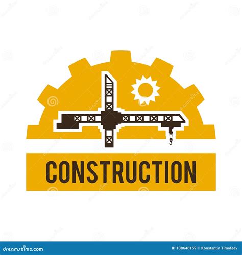 logo construction crane special machinery  equipment vector illustration stock vector