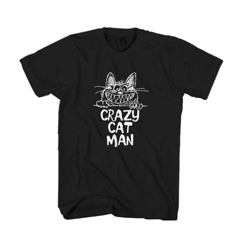 Crazy Catman Divertido Regalo Mascota Camisa De Gatito Camisetas