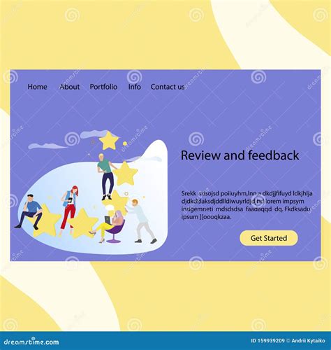 homepalplaatje voor startpaginas bekijken en feedback geven vector illustratie illustration