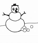 Coloring Snowman sketch template