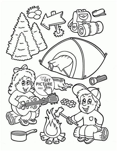 camping coloring pages  preschoolers thousand