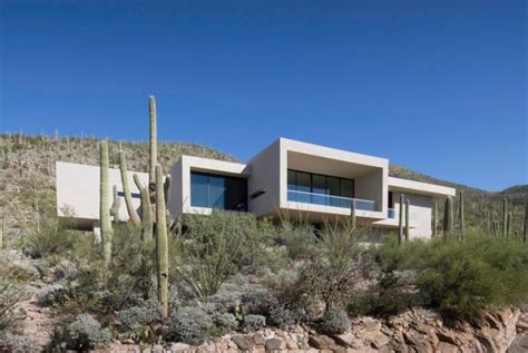 modern hillside house  arizona    private art gallery landscape architecture