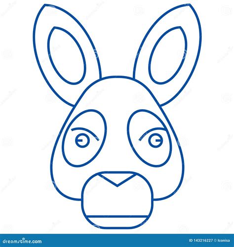donkey head  icon concept donkey head flat vector symbol sign outline illustration stock
