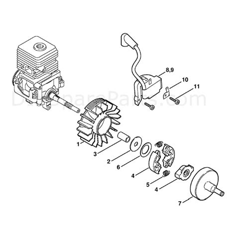 stihl fs  brushcutter fsr dz parts diagram ignition system clutch