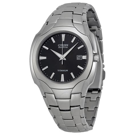 citizen mens eco drive black dial titanium  bm  eco drive citizen watches