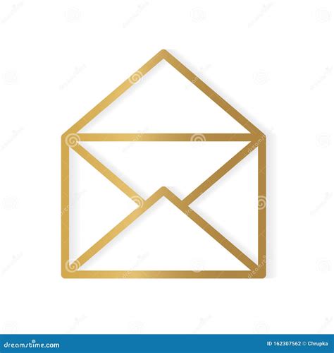 icone de envelope dourado ilustracao  vetor ilustracao de borne