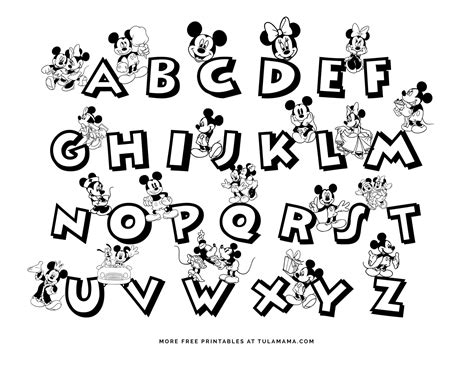 printable mickey mouse letters printable templates