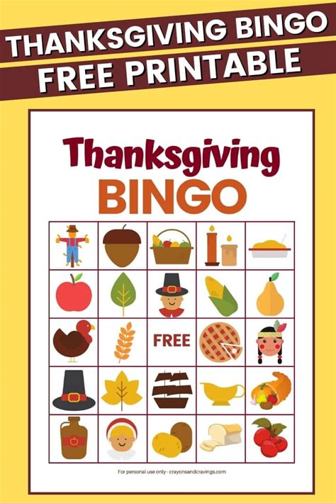 thanksgiving bingo  printable find   printable