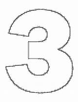Coloring Pages Numbers Number Simple Three sketch template