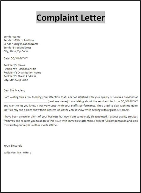 sample letter  complaint harassment contoh