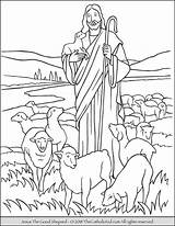 Coloring Jesus Good Shepard Shepherd Pages Printables Kids Visit Sheets Sunday Catholic Thecatholickid School sketch template