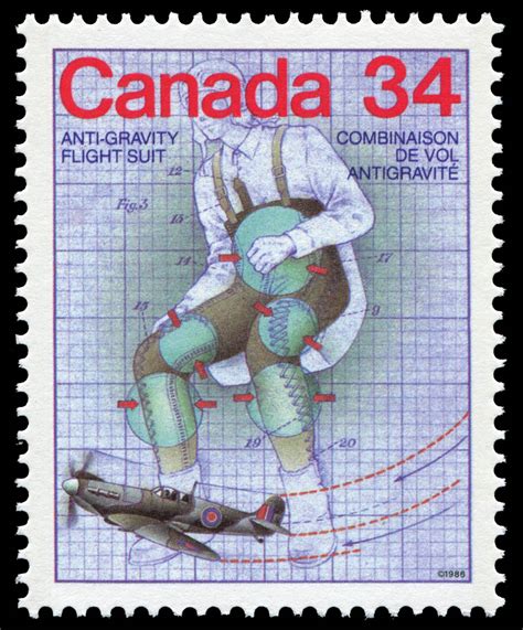 anti gravity flight suit canada postage stamp canada day science  technology canadian