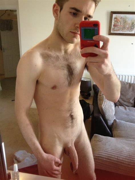 hard straight naked selfie