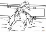 Rodeo Horse Bucking Colorare Bronco Sella Rider sketch template
