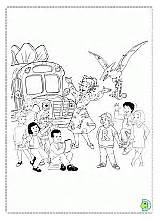 Coloring Magic Bus School Pages Dinokids sketch template