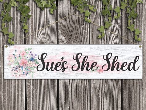 Personalized She Shed Sign Outdoor Decor Wood Sign Garden Decor