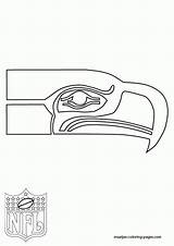 Seahawks Coloring Pages Seattle Logo Nfl Outline Library Popular sketch template