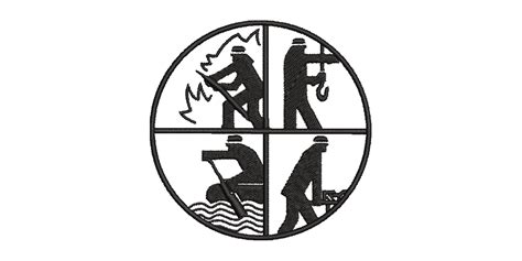 embroidery file fire brigade symbol logo sign signet emblem machine