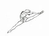 Gymnast Splits Coloringhome Onlycoloringpages sketch template