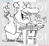 Pastor Preaching Clip Outline Illustration Cartoon Rf Royalty Toonaday sketch template