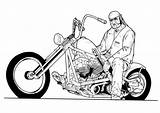 Chopper Coloring Harley Davidson Printmania Crf Dessins Dentu sketch template