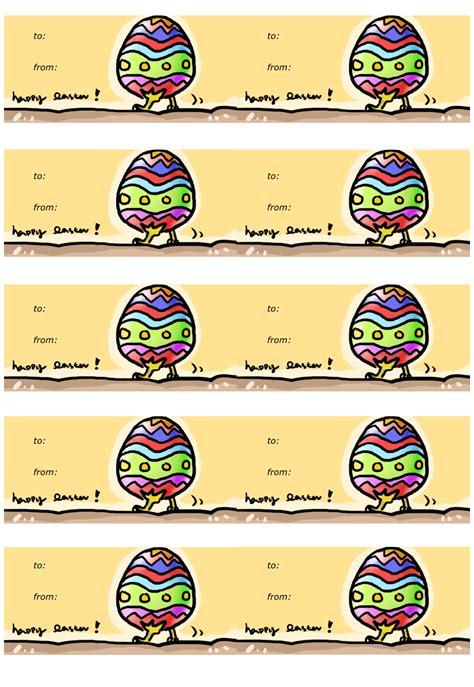 happy easter gift tag template egg  printable